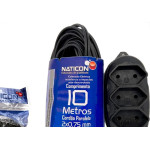 Extensao Naticon Paralela 2 Polos 0,75Mm Preta -10M