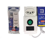 Filtro Linha Naticon 3 Tomadas 2P+T Branco
