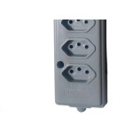 Tomada Barra Naticon 2P+T. 10A. 5 Tomadas Cinza