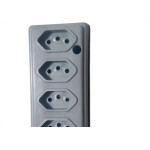 Tomada Barra Naticon 2P+T. 10A. 5 Tomadas Cinza