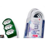 Extensao Naticon Pp 2 Polos + Terra 0,75Mm Branca - 3M