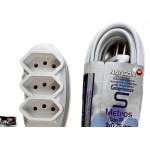 Extensao Naticon Pp 2 Polos + Terra 0,75Mm Branca - 5M
