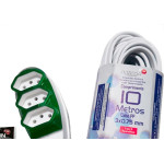 Extensao Naticon Pp 2 Polos + Terra 0,75Mm Branca -10M