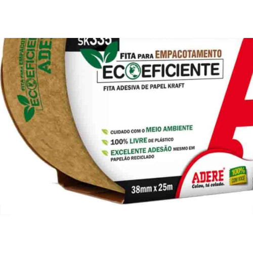 Fita Adesiva Embalagem Adere Papel Kraft Marrom Sk335 Eco 38Mm X 25M