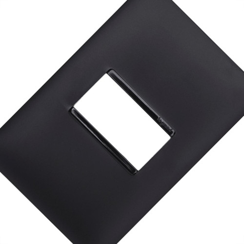 Placa Pial Plus+ Preta 4X2 - 1 Modulo Horizontal - 618501Pt
