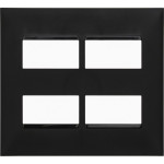Placa Pial Plus+ Preta 4X4 - 2 Modulos + 2 Modulos Separados - 618514Pt