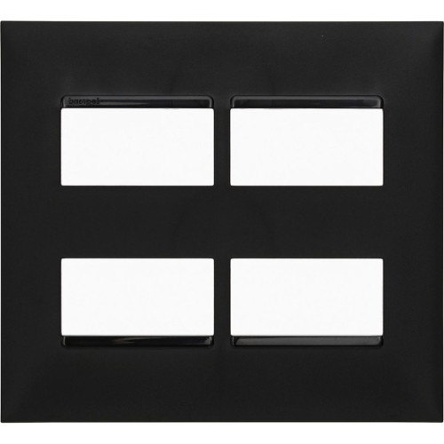 Placa Pial Plus+ Preta 4X4 - 2 Modulos + 2 Modulos Separados - 618514Pt