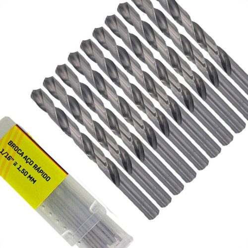 Broca Aco Rapido Thompson 1,5Mm-1/16'' - 1319 - Kit C/10 Pecas