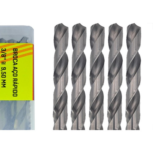 Broca Aco Rapido Thompson 9,5Mm-3/8'' - 1337 - Kit C/5 Pecas