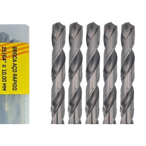 Broca Aco Rapido Thompson 10,0Mm-25/64'' -1338 - Kit C/5 Pecas