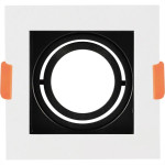 Spot Para Lampada Dicroica Black+Decker Decor Quadrado Mr16 Branco Com Preto - Bds3-0007