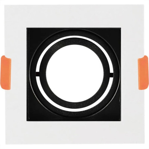 Spot Para Lampada Dicroica Black+Decker Decor Quadrado Mr16 Branco Com Preto - Bds3-0007