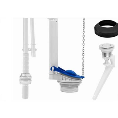 Mecanismo Para Caixa Acoplada Astra Convencional Kit Completo Acionamento Simples Botao Branco - Mu/Sp*Branco