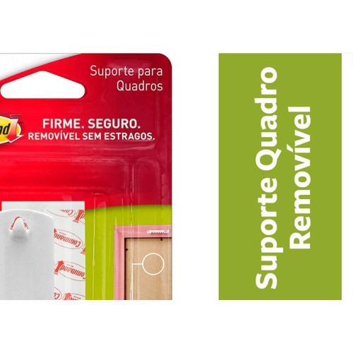 Suporte Para Quadros 3M Command 2,3Kg Branco Com 1 Peca
