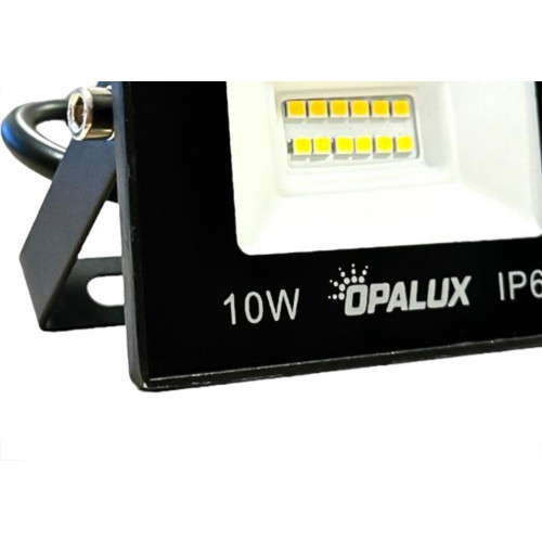 Refletor De Led Opalux 10W. 6500K. 800Lm Ip66 Preto Bivolt - 6013