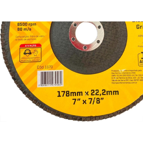 Disco Flap Thompson 7'' - Grao 100