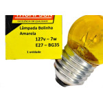 Lampada Bolinha Thompson 7Wx127V Amarela - Kit C/10 Pecas