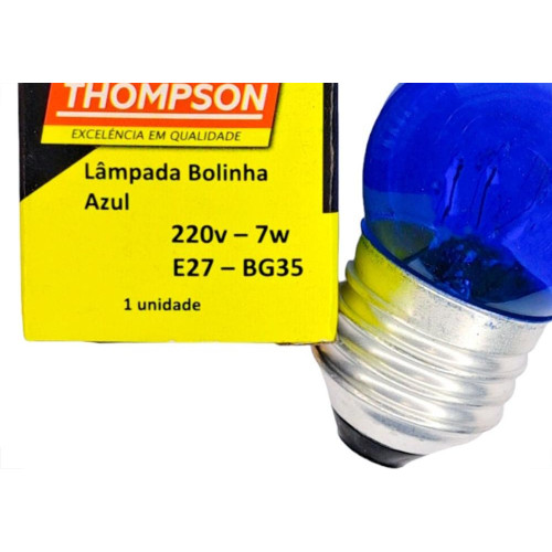Lampada Bolinha Thompson 7Wx220V Azul - Kit C/10 Pecas