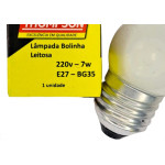 Lampada Bolinha Thompson 7Wx220V Leitosa - Kit C/10 Pecas