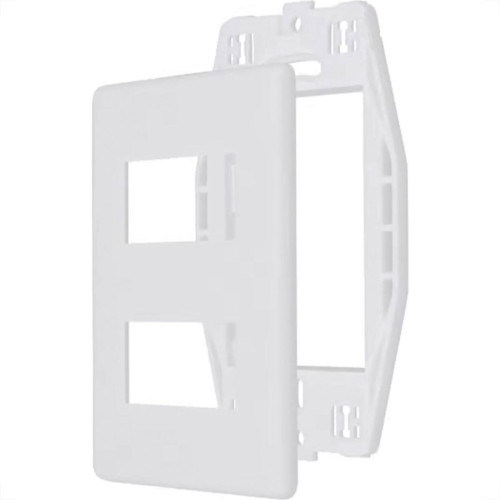 Placa Steck Linha Stella Branca 4X2 - 2 Modulos Separados Horizontais Com Suporte 869370