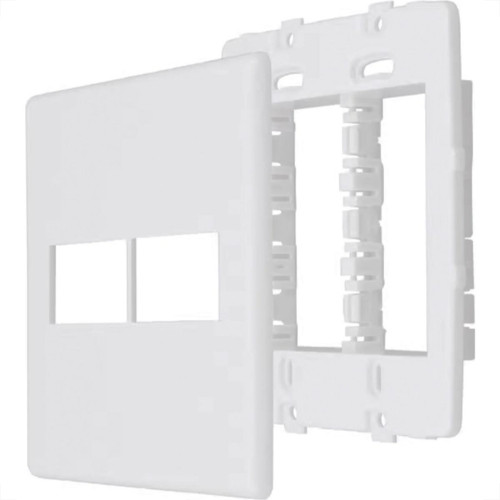 Placa Steck Linha Stella Branca 4X4 - 2 Modulos + 2 Modulos Horizontais Com Suporte 9974