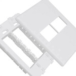 Placa Steck Linha Stella Branca 4X4 - 2 Modulos + 2 Modulos Horizontais Com Suporte 9974