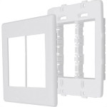 Placa Steck Linha Stella Branca 4X4 - 3 Modulos + 3 Modulos Horizontais Com Suporte 9072