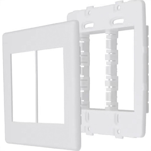 Placa Steck Linha Stella Branca 4X4 - 3 Modulos + 3 Modulos Horizontais Com Suporte 9072