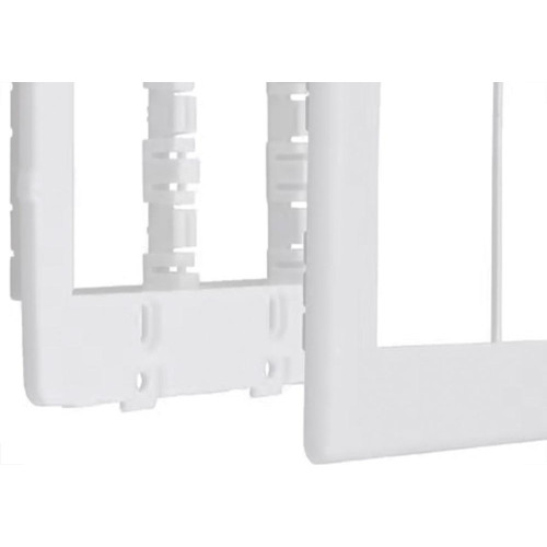 Placa Steck Linha Stella Branca 4X4 - 3 Modulos + 3 Modulos Horizontais Com Suporte 9072