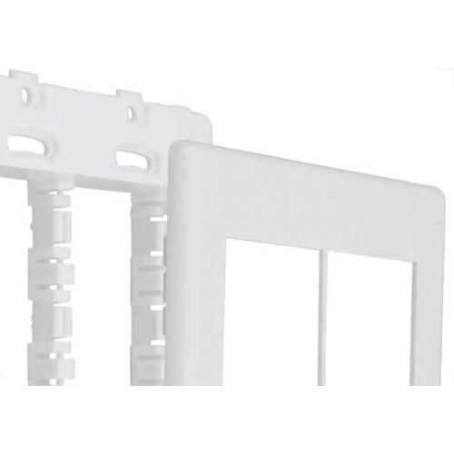 Placa Steck Linha Stella Branca 4X4 - 3 Modulos + 3 Modulos Horizontais Com Suporte 9072