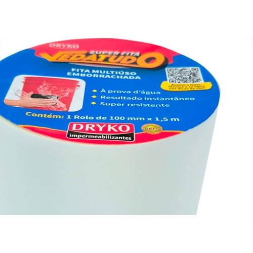 Fita Multiuso Dryko Vedatudo Branca 10Cm X 1,5M