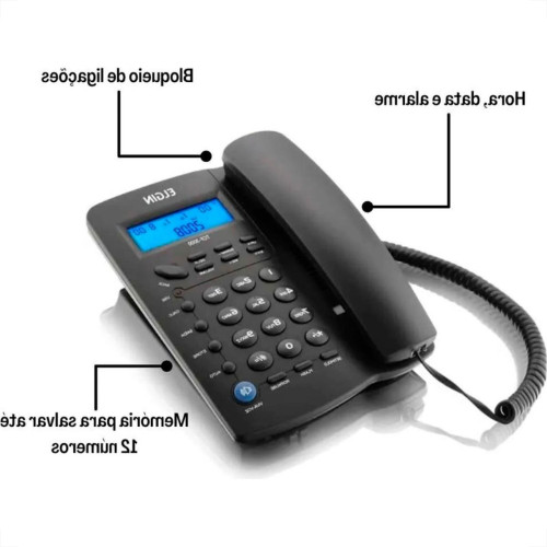 Telefone Elgin Com Identificador De Chamada E Viva Voz - Tcf3000 Preto Telefone Elgin Com Identificador De Chamada E Viva Voz - Tcf3000 Preto