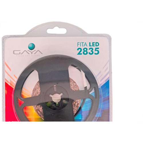 Fita De Led Gaya 2835 - Ip20 6000K - 4,8W. 150 Lumens Por Metro 12V. 5M Com Driver - 9302