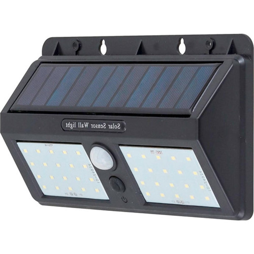 Luminaria De Led Gaya Solar Dupla Com Sensor De Presenca Zyon Ip65 - 6500K - 8W - 300Lm - 9664
