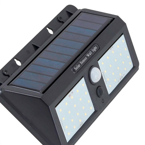 Luminaria De Led Gaya Solar Dupla Com Sensor De Presenca Zyon Ip65 - 6500K - 8W - 300Lm - 9664