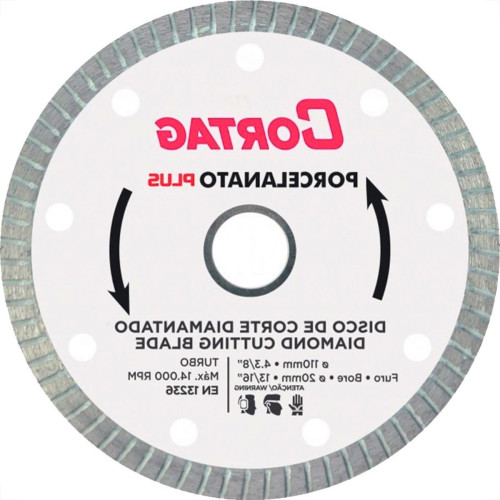 Disco Diamantado Cortag Porcelanato Plus 110Mm X 20Mm - 61314