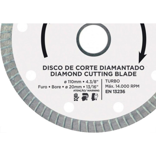 Disco Diamantado Cortag Porcelanato Plus 110Mm X 20Mm - 61314