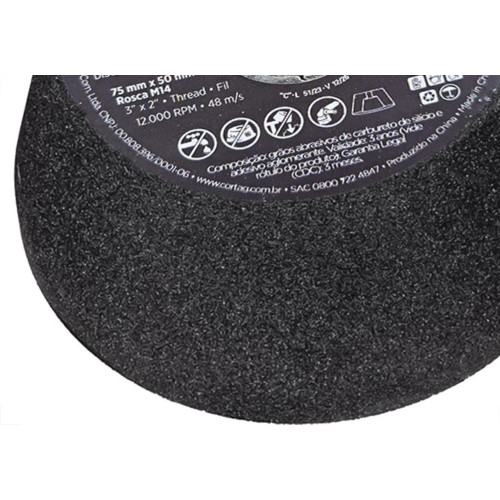 Rebolo Cortag Conico 75Mm X 50Mm Rosca M14 - G-80 - 62113