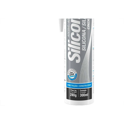 Silicone Acetico Tekbond 280G. Cinza