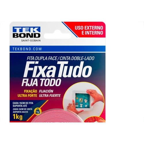 Fita Dupla Face Tekbond Acrilica Fixa Tudo Externa/Interna 25Mm X 2M