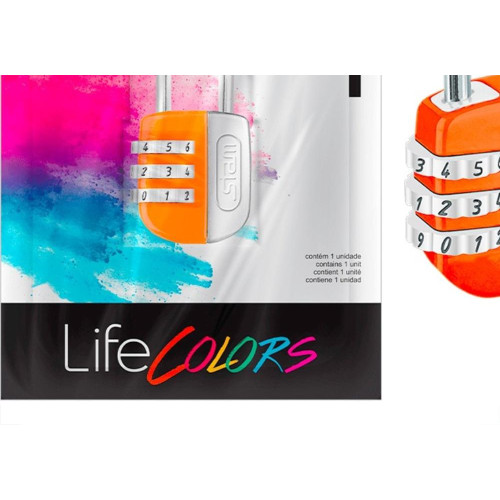 Cadeado Para Mala Stam Life Colors Com Segredo 25Mm Laranja