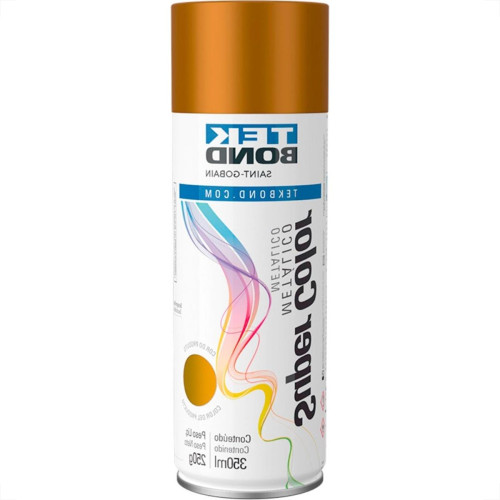 Spray Tekbond Super Color Metalico Dourado 350 Ml