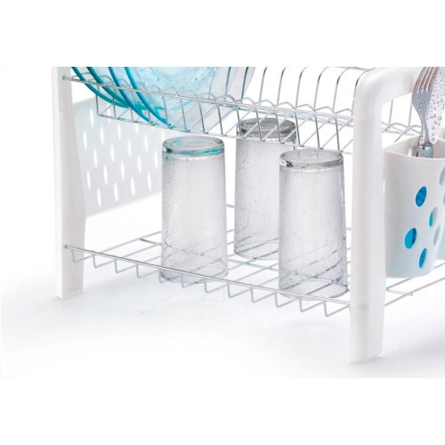 Escorredor Desmontavel Duplo Com Porta Talheres Smart Arthi Branco - 1052