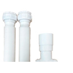 Sifao Sanfonado Extensivel Censi Duplo Branco Com Suporte E Canopla ( Pia - Tanque - Lavatorio ) - 7158