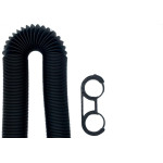 Sifao Sanfonado Extensivel Censi Preto Fosco 1,5M Com Suporte E Canopla ( Pia - Tanque - Lavatorio ) - 7211