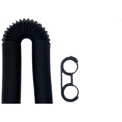 Sifao Sanfonado Extensivel Censi Preto Fosco 1,5M Com Suporte E Canopla ( Pia - Tanque - Lavatorio ) - 7211