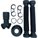 Sifao Sanfonado Extensivel Censi.Duplo Preto Fosco Com Suporte E Canopla ( Pia - Tanque - Lavatorio ) - 7210
