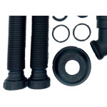Sifao Sanfonado Extensivel Censi.Duplo Preto Fosco Com Suporte E Canopla ( Pia - Tanque - Lavatorio ) - 7210