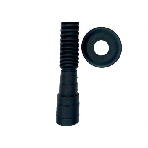Sifao Sanfonado Extensivel Censi Preto Fosco Com Suporte E Canopla ( Pia - Tanque - Lavatorio ) - 7202