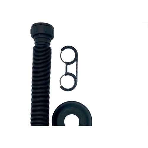 Sifao Sanfonado Extensivel Censi Preto Fosco Com Suporte E Canopla ( Pia - Tanque - Lavatorio ) - 7202